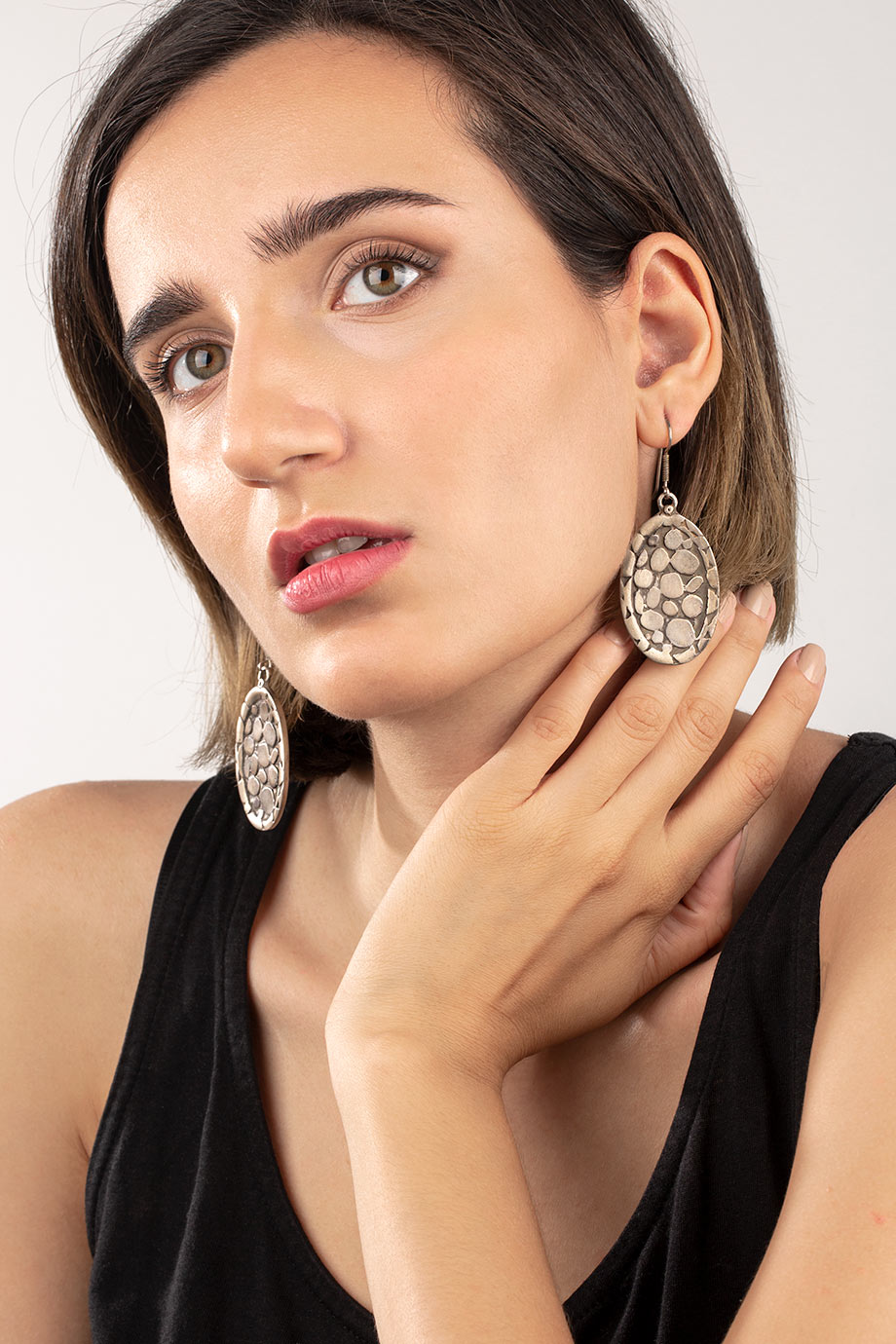 WG68 گوشواره نقره راک Rock