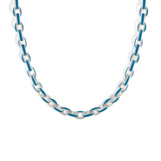 گردنبند نقره مینا کاری آبی Blue Enamel Belcher