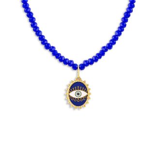 گردنبند طلا مينا كاری مدل blue eye