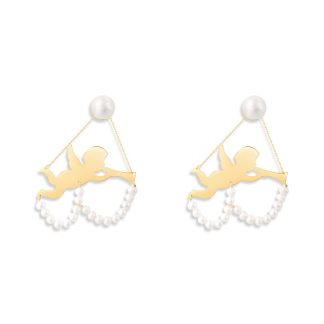 گوشواره طلا مروارید فرشته صور