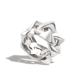 انگشتر نقره استادد چِین لینک Studded chain link