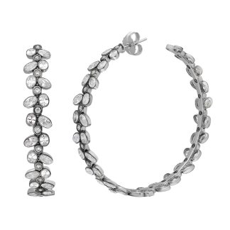 گوشواره رودیوم سفید Serena Hoop